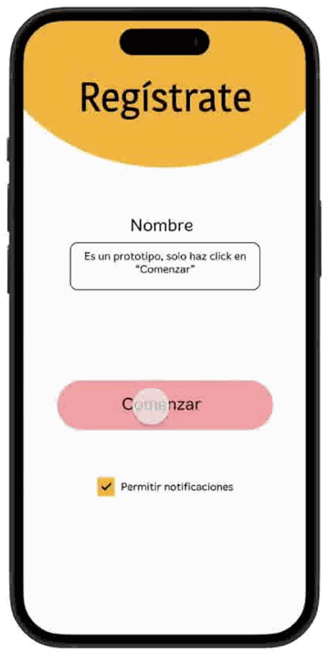 Pantalla de registro