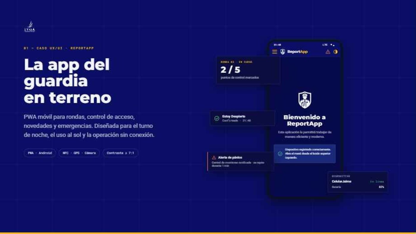 Lámina: la app del guardia en terreno