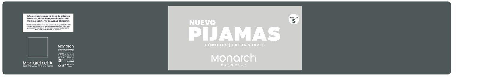 Arte de la huincha PIJAMAS Monarch, talla S